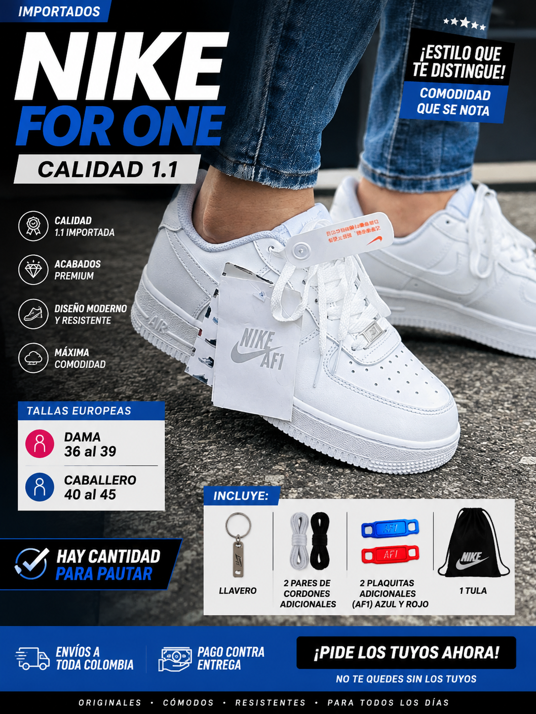 👟 Nike For One Calidad 1.1 Importados