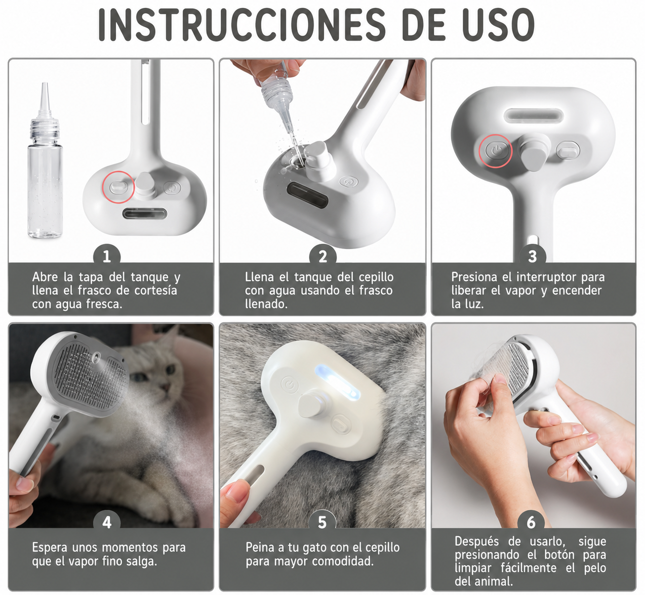 Cepillo pulverizador en uso con perro - VILLALECORT