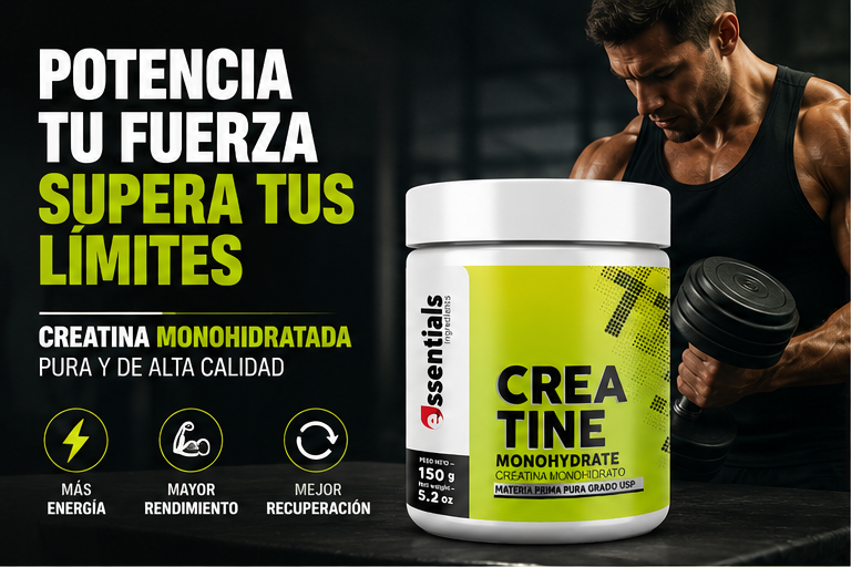 🔥 CREATINA MONOHIDRATADA: POTENCIA TU RENDIMIENTO Y SUPERA TUS LÍMITES 💪